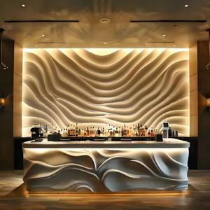 Luxury Custom Stone Look Reception <b>Desk</b> Minimalist Modern Design for Company Lobby <b>Beauty</b> Salon Cashier Counter - Product Image 3