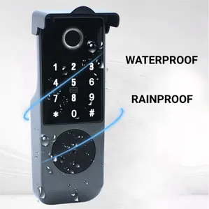 Wireless Waterproof Rainproof TTLOCK Tuya Wifi Fingerprint Smart Lock For Outdoor Access Control System