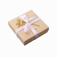 Boîte à bijoux en papier kraft, emballage cadeau à ouverture facile, étui télescopique carré