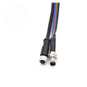 Customized Molded IP68 Waterproof Power Cable Circular Connector M12 Connector For Led Lighting Cable