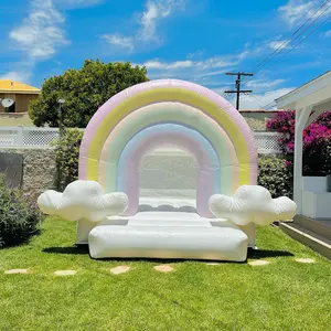 party rental equipment inflatable outdoor girl boy cloud rainbow bounce house for jumping