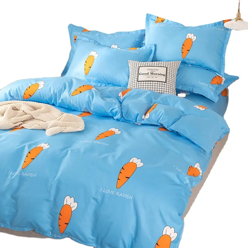 Modern Simple Design Carrot Printed Pattern New Zealand Australia Hot Selling Winter Bedsheet Bedding Set