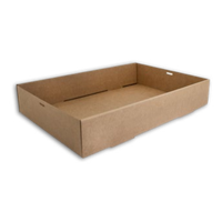 Barquette de traiteur jetable en kraft brun recyclable avec couvercles et poignées gaufrées pour sushis et nouilles