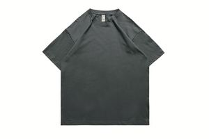 เสื้อยืดผู้ชายแบบสั่งทำพิเศษ 250GSM ผ้าฝ้าย 100% สไตล์เรโทร ทรงหลวม ใส่ได้ทั้งผู้หญิงและผู้ชาย เสื้อยืดลำลองมีโลโก้ สีเทาเข้ม - Product Image 3
