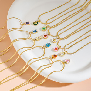 Collar de acero inoxidable con colgante de circonita en forma de corazón, cadena para clavícula, para regalo, joyería. - Product Image 4