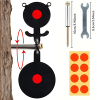 Support de cible rotatif à 360° en acier avec plumes en plastique – Support robuste pour arbre, pour entraînement au tir à la fronde, chasse et compétition