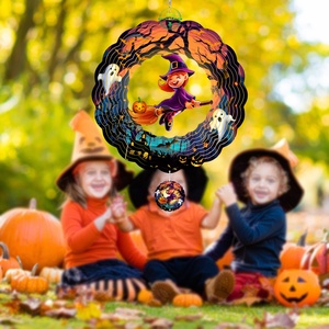 Molinillo de Viento de Hierro para Regalo de Halloween, Molinillo de Viento de Armonía Celestial de 12 Pulgadas 3D, Adornos Cinéticos de Arte para Jardín para Navidad - Product Image 4