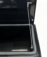 Boîte à outils en acier noir haute brillance avec couvercle verrouillable, antichoc, pour camionnettes et tracteurs