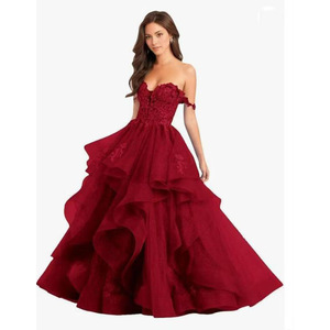 Women's Off-Shoulder Ball Gown Green Empire Waist Floral Print Evening Dress For Graduation Host Student Art Exam - Product Image 2