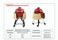 Usine OEM/ODM - Barbecue Kamado en céramique pour le camping en plein air avec support en acier inoxydable, tables latérales et roues