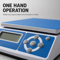 Báscula Industrial de Banco con Capacidad de 30 kg, Transferencia de Datos por USB, Plato Grande y Pantalla Retroiluminada para Logística y Control de Inventario
