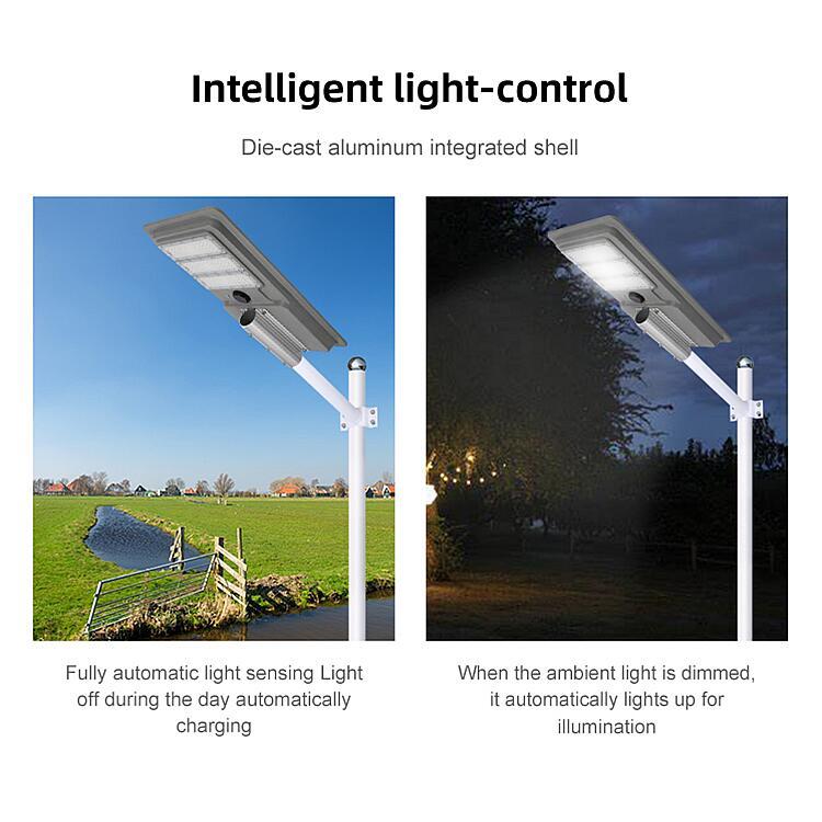 outdoor integrated aluminum Sensor led light 50w 60w 80w 100w solar all in one kit