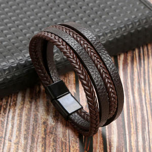 Bracelets en cuir multicouches tendance 2023, fermoir magnétique en acier inoxydable, bracelet de mode pour homme, cadeau SCB004 - Product Image 6