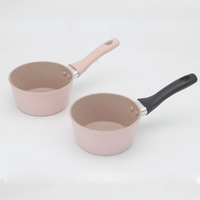 Panci susu aluminium tidak lengket, panci masak rumah dan panci penggorengan Mini, panci rebus dengan satu pegangan panjang