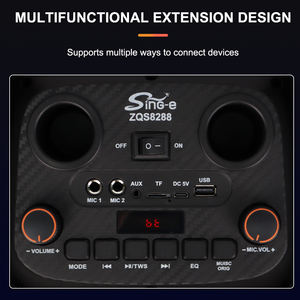 Altavoces Inalámbricos Bluetooth Para Exteriores Sing-e ZQS8288 <span class=keywords><strong>de</strong></span> Doble Bocina <span class=keywords><strong>de</strong></span> 8 Pulgadas <span class=keywords><strong>de</strong></span> Alta Potencia Para Karaoke y Fiestas en Grandes Escenarios - Product Image 3