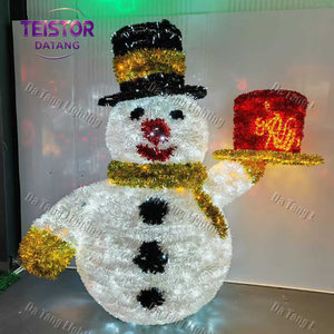 Sculpture de bonhomme de neige en LED 3D imperméable pour l'extérieur, motif lumineux pour la décoration des parcs et des fêtes - Product Image 5