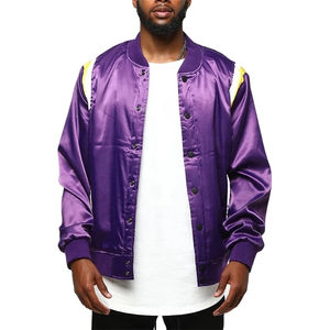Veste coupe-vent d'hiver en laine personnalisée avec doublure en laine, impression intégrale, tissu satiné PU, style hip-hop, vestes pour hommes - Product Image 1