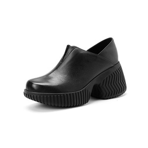 Handcrafted Single <b>Shoe</b> Large Belt Buckle Retro One-Heel Round-Toed Genuine Leather Waterproof <b>Soft</b>-Sole Anti-Slip - Product Image 1