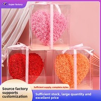 Rose en mousse PE, fleur éternelle, objet décoratif en forme de cœur. Cadeau pour la Saint-Valentin ou pour petite amie/meilleure amie.