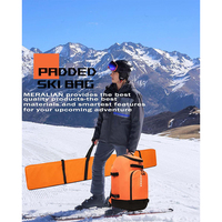 Sac à dos pour chaussures de ski 50L, 5 couleurs, 3 compartiments individuels, réfléchissant, rangement pour casque, lunettes, gants, sangles pour ski et snowboard