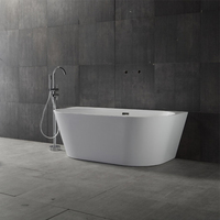 Baignoire intérieure luxueuse et moderne en acrylique autoportante équipée d'un support de vidange dédié et d'un tuyau de vidange