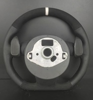 Volant en cuir en forme de D RS avec palettes de changement de vitesse, compatible avec Audi A3/A4/A5/A6/Q3/Q5/Q7/S3/S4/S5/S6/S8/TT/A7/A8