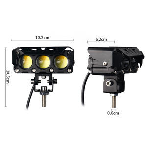 Luz Láser para Motocicleta, Foco LED, Luz de Trabajo Externa de Doble Color y Triple Lente, Lámpara Modificada para Luz Alta/Baja - Product Image 5