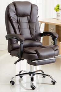 كرسي مكتب أسود فاخر حديث عالي الجودة 7 نقاط تدليك مريح من جلد البولي يوريثين كرسي دوار معدني للاستخدام المنزلي شبكة رفع قماش - Product Image 2