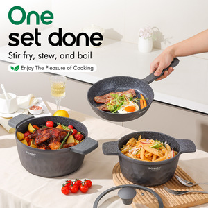 Ensemble de cuisson forgé haut de gamme de 16 pièces prêt à l'emploi, comprenant une casserole de 20-32 cm et une poêle peu profonde de 28 cm, avec finition martelée, idéal comme cadeau de pendaison de crémaillère - Product Image 6