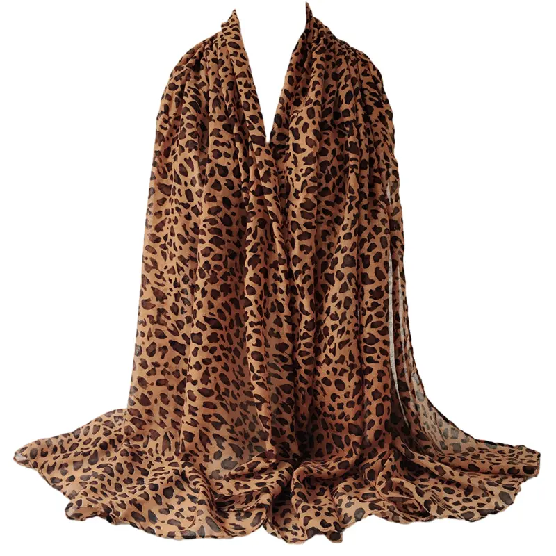 ผ้าพันคอพิมพ์ลายเสือดาวสำหรับผู้หญิงผ้าพันคอ100% ลายเสือดาวคลาสสิก
