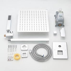 Ensemble de <span class=keywords><strong>douche</strong></span> encastré moderne chromé pour salle de bain, mitigeur monocommande, pommeau de <span class=keywords><strong>douche</strong></span> mural effet pluie avec fonction pause, idéal appartement et hôtel - Product Image 5