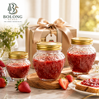 Bocaux de conservation alimentaire ronds en verre, écologiques, non toxiques, avec couvercle métallique doré, hermétiques, pour cuisine et garde-manger, lot de 3, avec logo personnalisé.