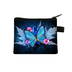 Nuevo Monedero Infantil con Estampado de Mariposas, Porta Tarjetas Portátil para Estudiantes, con Cierre de Poliéster Transpirable - Product Image 2