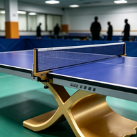 Table de tennis de table d'intérieur à base unique en forme de gourde, structure en acier robuste HDF avec kit de filet de luxe pour clubs et écoles - Vente en gros usine