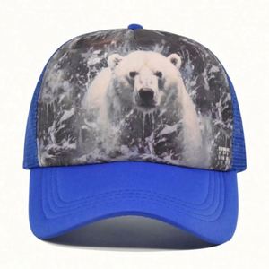 Gorras de béisbol estilo punk al por mayor con estampado en relieve, gorras trucker formales de 5 paneles con corona alta y espalda de malla de espuma - Product Image 4