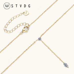 Offres Spéciales : Colliers Lariat en Y Élégants et Tendance en Argent 925 avec Marquise 3x6mm et Moissanite 3mm Grade VVS1 ID - Product Image 5