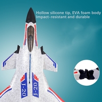 ZYJ20 2.4GHz Télécommande LED Planeur en Mousse Anti-choc Avion de Chasse RC à Aile Fixe Jouet Vol Nocturne Portée 300m 2 Canaux