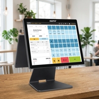 HBAPOS Q2T Mesin Kasir POS Ritel, Sistem Layar Sentuh Ganda yang Dirancang untuk Bisnis Toko Kelontong