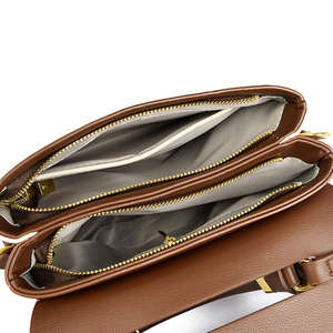 Sac à bandoulière pour femme en cuir, nouveau design 2026, avec fermoir tendance et couleurs contrastées, sac à main pour femme - Product Image 2