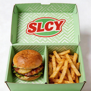 Boîte en papier kraft jetable, écologique, de qualité alimentaire, résistante à la graisse, pour les restaurants, les plats à emporter, les hamburgers, les poulets frits, les déjeuners, la restauration rapide - Product Image 3