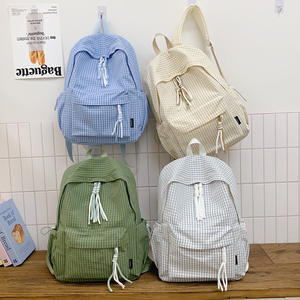 Factory Wholesaler Nylon <b>Backpack</b> for Student Single Color Plaid <b>Backpack</b> with Special Zipper <b>Backpack</b> - Product Image 4