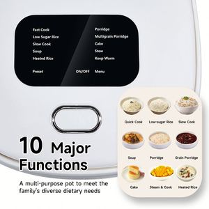 Cuisinière à riz électrique 3L, multicuiseur, cuiseur électrique multifonction, cuiseur numérique intelligent portable, mini-cuisinière à riz à faible teneur en sucre - Product Image 3