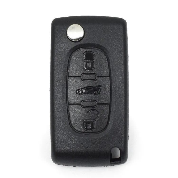 With Logo Flip Folding Car Key Shell For P-eugeot 206 407 307 607 For C-itroen C2 C3 C4 C5 C6 Remote key Case 2/3 Buttons