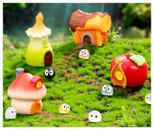 DIY juguetes para niños accesorios artesanías de resina 3D hongo manzana tocón Morning Glory casa forma para bosque Hada jardín casa de muñecas Kit - Product Image 4