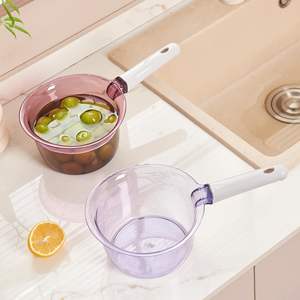 Louche à eau en plastique pour usage domestique, grande capacité, bouche ronde, fond plat, sans BPA, plusieurs couleurs, manche long, pour intérieur et extérieur - Product Image 4