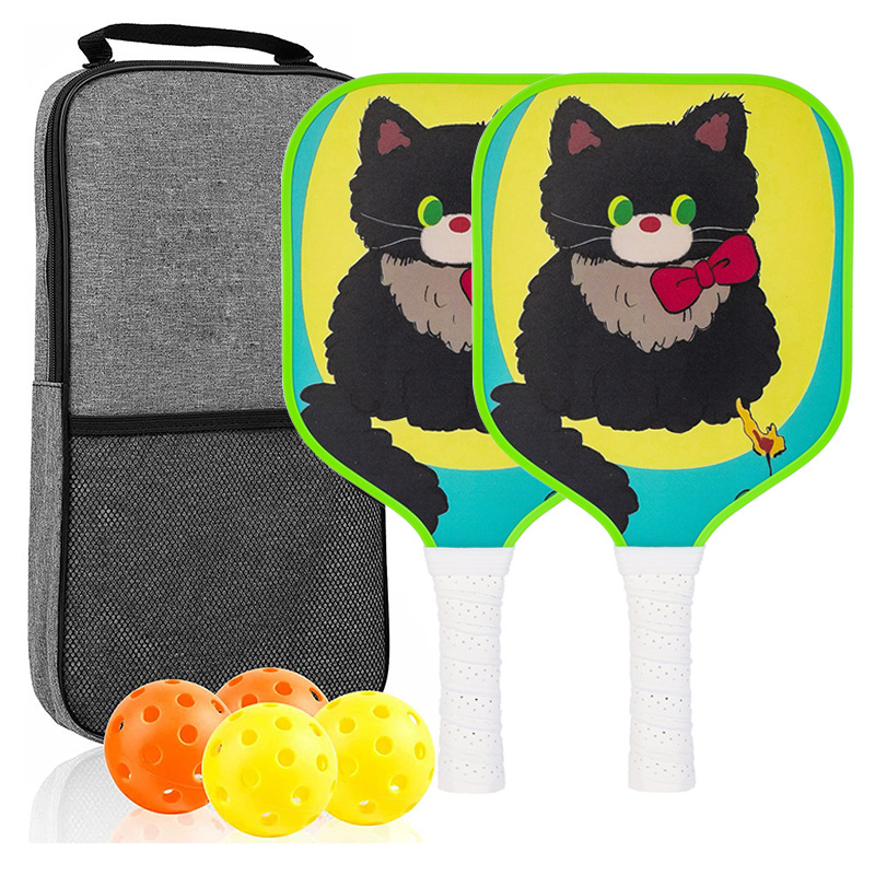 ไม้แร็กเก็ต 2 อัน, ลูกบอล 4 ลูก, กระเป๋าสีเทา 1 ใบ [Kids' RT-034]