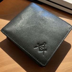 Okul Malzemeleri Seti RFID Hakiki Deri Erkek Lüks Yüksek Kaliteli Masonik Freemason Cüzdan Kalem Seti - Product Image 1