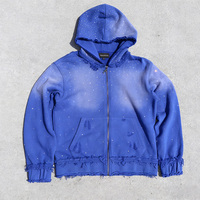 Sweat à capuche unisexe avec fermeture éclair et strass scintillants - Mélange coton et polyester, garniture en fourrure, veste streetwear