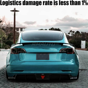 For 2019-2023 Tesla Model3 100%Real Carbon Fiberhighquality <b>Rear</b> <b>Spoiler</b> Trunk Lid Cmst Style - Product Image 2