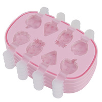 Maison DIY fait maison 8 treillis de glace silicone de qualité alimentaire avec couvercle mini série de fruits fabricants de glacières surgelées en gros
